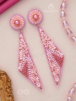 Dviguna - The Sleek Splendor - Cutdana, Resham And Sequins Hand Embroidered Earrings