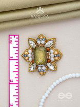 Dyauta -  Star Like Glow - Stone And Beads Hand Embroidered Stud Earrings