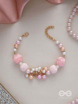RAMNEEYA - THE LOVELY GRACE - PEARLS AND BEADS EMBROIDERED BRACELET (PINK)