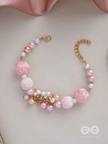RAMNEEYA - THE LOVELY GRACE - PEARLS AND BEADS EMBROIDERED BRACELET (PINK)