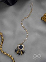 Angika - A Dramatic Sentiment - Stone, Beads And Glass Drops Hand Embroidered Maangtika