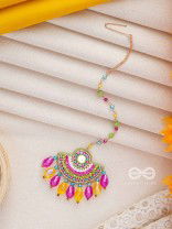 ADIBHYA - A COLORFUL CARNIVAL - SEQUINS, BEADS AND GLASS DROP EMBROIDERED MAANGTIKA