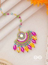 ADIBHYA - A COLORFUL CARNIVAL - SEQUINS, BEADS AND GLASS DROP EMBROIDERED MAANGTIKA