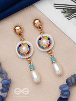 DAZZLING CELESTIAL SPIN - GOLDEN DROP EARRINGS
