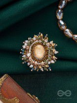 PRAKHYAATI - THE ILLUMINATING CRYSTAL - STONE AND BEADS EMBROIDERED RING (MULTICOLOR)