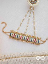 Shukti - Source Of Pearls - Beads, Cutdana And Pearls Hand Embroidered Haathphool