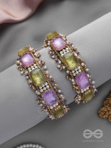 ANTIKA - FINELY MADE - STONE AND BEADS EMBROIDERED BANGLES (SET OF 2)