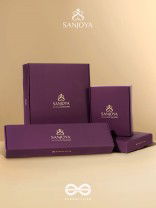 Prakdhipta - Studded With Stone - Stone And Pearls Hand Embroidered Stud Ring (Purple)