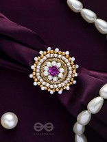 Kimbila - A Sweet Bud - Beads, Dabka And Stone Hand Embroidered Ring