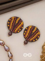 Mrdu - The Soft Nuance - Resham And Cutdana Hand Embroidered Earrings (Brown)