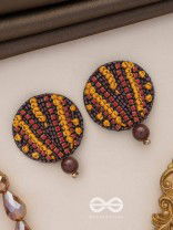 Mrdu - The Soft Nuance - Resham And Cutdana Hand Embroidered Earrings (Brown)