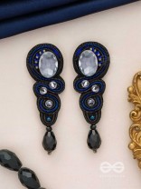 Vartulya - The Curvaceous Beauty - Stone, Beads And Sequins Hand Embroidered Earrings