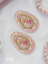 Abhra - The Clouded Glamour - Sequins, Resham And Beads Hand Embroidered Earrings