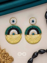 KANIKAVACHA - THE TINY SHIELD - BEADS AND STONE EMBROIDERED EARRINGS