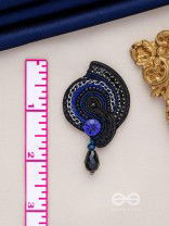ASULABHA - TREASURE BEYOND REACH - BEADS, STONE AND GLASS DROP EMBROIDERED EARRINGS