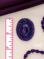 KASHYAPI - THE INDIGO GLOW - STONE AND BEADS EMBROIDERED EARRINGS (PURPLE & ROYAL BLUE)