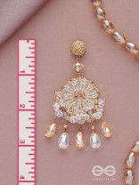 PRASANNA - THE PURE - BEADS AND GLASS DROPS EMBROIDERED EARRINGS