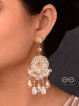 PRASANNA - THE PURE - BEADS AND GLASS DROPS EMBROIDERED EARRINGS