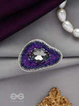 ANAVRITI - THE UNFURLING ELEGANCE - STONE, SEQUINS AND BEADS EMBROIDERED RING (PURPLE)