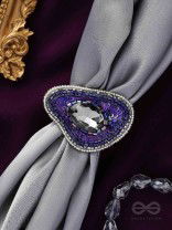 ANAVRITI - THE UNFURLING ELEGANCE - STONE, SEQUINS AND BEADS EMBROIDERED RING (PURPLE)