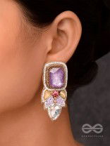 VIYATI - THE DEVIANT UNIQUENESS - STONES AND BEADS EMBROIDERED EARRINGS
