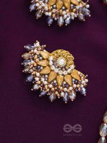 PUSHPAVALLI - TREASURES OF GARDEN -  PEARLS, STONE AND BEADS EMBROIDERED EARRINGS