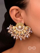 PUSHPAVALLI - TREASURES OF GARDEN -  PEARLS, STONE AND BEADS EMBROIDERED EARRINGS