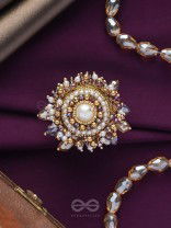 ANUKULIKA - THE REGAL BRILLIANCE - PEARLS AND BEADS EMBROIDERED RING