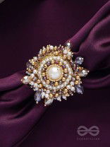 ANUKULIKA - THE REGAL BRILLIANCE - PEARLS AND BEADS EMBROIDERED RING