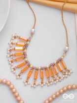 The Sunset Hues - Elegant Statement Neckpiece With Anti-Tarnish Coating 