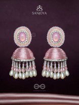 ADHAMA - THE BLUSHING RADIANCE - STONE, SEQUINS AND PEARLS EMBROIDERED EARRINGS