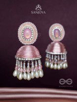 ADHAMA - THE BLUSHING RADIANCE - STONE, SEQUINS AND PEARLS EMBROIDERED EARRINGS