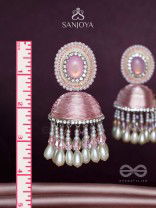 ADHAMA - THE BLUSHING RADIANCE - STONE, SEQUINS AND PEARLS EMBROIDERED EARRINGS