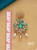 Vaichitrii - Marvellous Beauty - Stone, Beads And Glass Drop Hand Embroidered Earrings