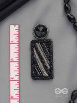 RATRIKANTA - THE BEAUTY OF DARK - BEADS AND STONE EMBROIDERED EARRINGS