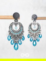 THE SKY SWAY - EMBELLISHED OXIDISED EARRINGS