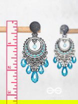 THE SKY SWAY - EMBELLISHED OXIDISED EARRINGS
