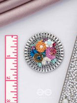 Varnin - The Spring Colors - Sequins, Beads And Stones Hand Embroidered Oxidised Earrings