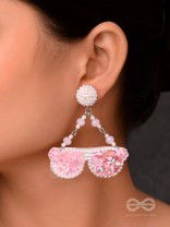 Upanetram - The Beautiful Spectacles - Sequins, Pearls And Beads Hand Embroidered Earrings