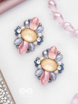 VISHESHAVALI - THE EXQUISITE PICK -STONE, PEARLS AND BEADS EMBROIDERED STUD EARRINGS