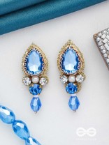MANIARNAVA - OCEANIC GEMS - STONES AND BEADS EMBROIDERED EARRINGS