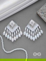 AABDIKA - SNOW LIKE CRYSTALS - SEQUINS, PEARLS AND GLASS DROP EMBROIDERED EARRINGS