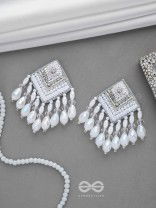 AABDIKA - SNOW LIKE CRYSTALS - SEQUINS, PEARLS AND GLASS DROP EMBROIDERED EARRINGS
