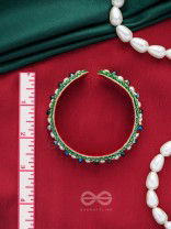 Parnaya - The Rosy Forest - Pearls, Cutdana And Beads Hand Embroidered Bangles (Set Of 2)