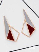 SLEEK SCARLET SHADOWS - CASUAL ENAMELED EARRINGS