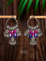 THE WHIMSICAL DREAMCATCHER - EMBELLISHED OXIDISED JHUMKA EARRINGS