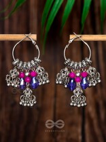 THE WHIMSICAL DREAMCATCHER - EMBELLISHED OXIDISED JHUMKA EARRINGS