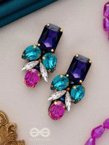 Varnaratna - The colorful glorY - Stone embroidered earrings