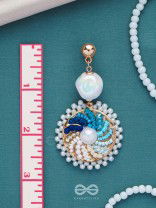 Nirghata- The Tidal Storm- Resham, Beads And Pearl  Hand Embroidered Earrings