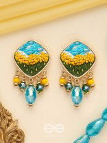 ADHITA - THE BLOOMING NATURE - RESHAM AND BEADS EMBROIDERED EARRINGS